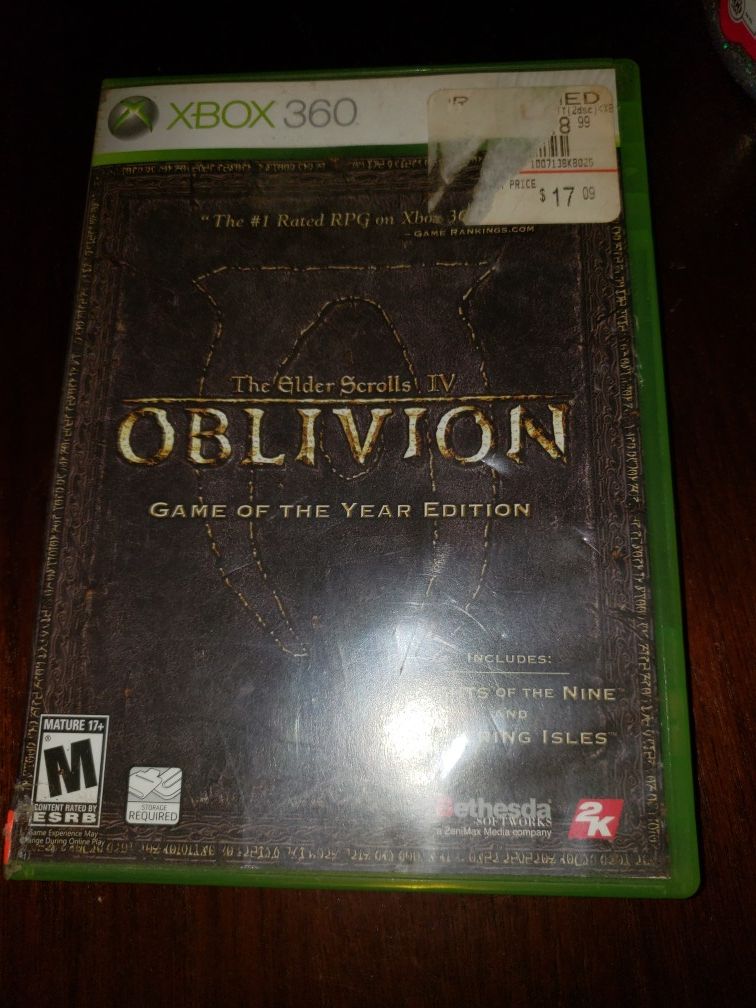 Xbox live 360 Elder Scrolls IV Oblivion Game of the Year