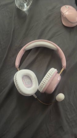 Pink Over-Ear Headset Wireless with Microphone