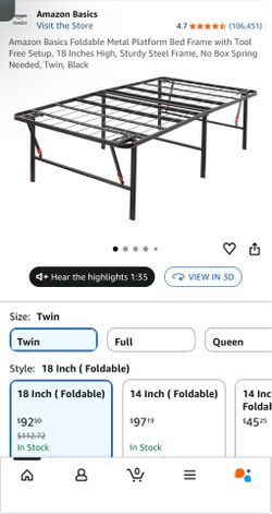 Twin metal Bed Foldable