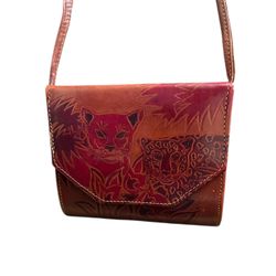 Wild Cat Mediterranean Trading Co. Colorful Possibly Handmade Leather Crossbody