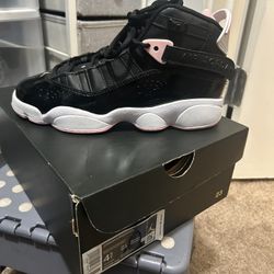 Jordan 6 Rings Pink And Black Size 4.5 Kids 