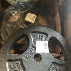 Weights Plates Pair Of 25lbs Barbell