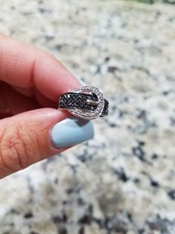 Sterling Silver with black and white diamonds