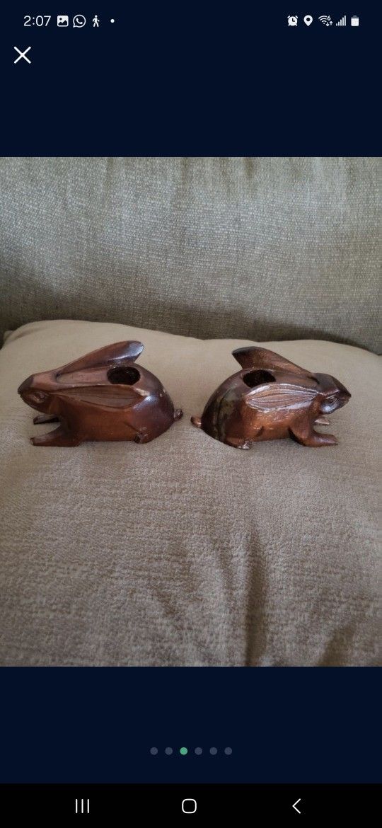Nice Wood Rabbits Decoration For Candles 