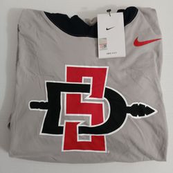 XXL SDSU Aztecs 2023 Nike Men’s Sideline Colorblock LS Hoodie Tee