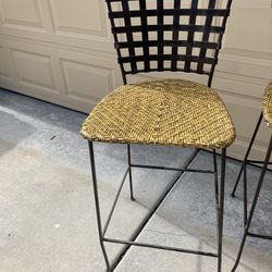 Metal bar stool set