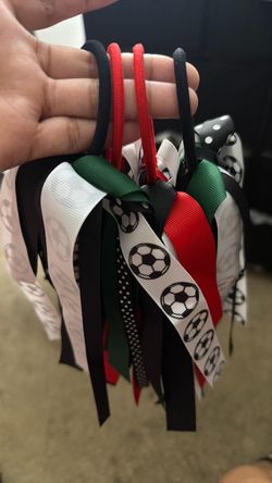 Soccer bows (hair ties)