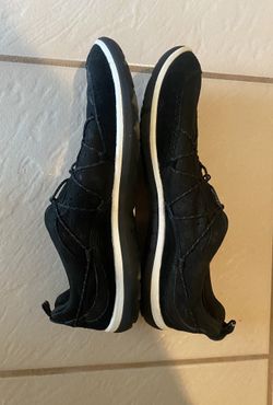 Clarks Privo Shoes Womens 9 Black Suede Leather Bungee Cord Lace Up Loafers