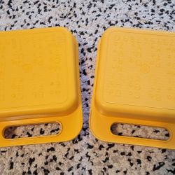 Vintage 80's 90's Tupperware Yellow Lunch Boxes 