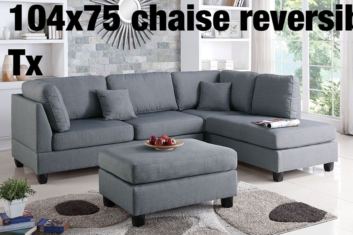 Sectional Chaise Reversible With Ottoman