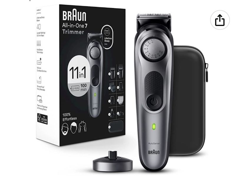 Brand New Braun All-in-One Style Kit Series 7 7420, 11-in-1 Trimmer -Beard Trimmer, Body Trimmer