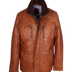 Mens 2XL 3/4 Length Leather Jacket 