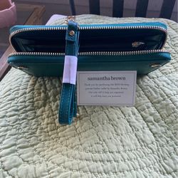 Leather Wallet/Crossbody By Samantha Brown