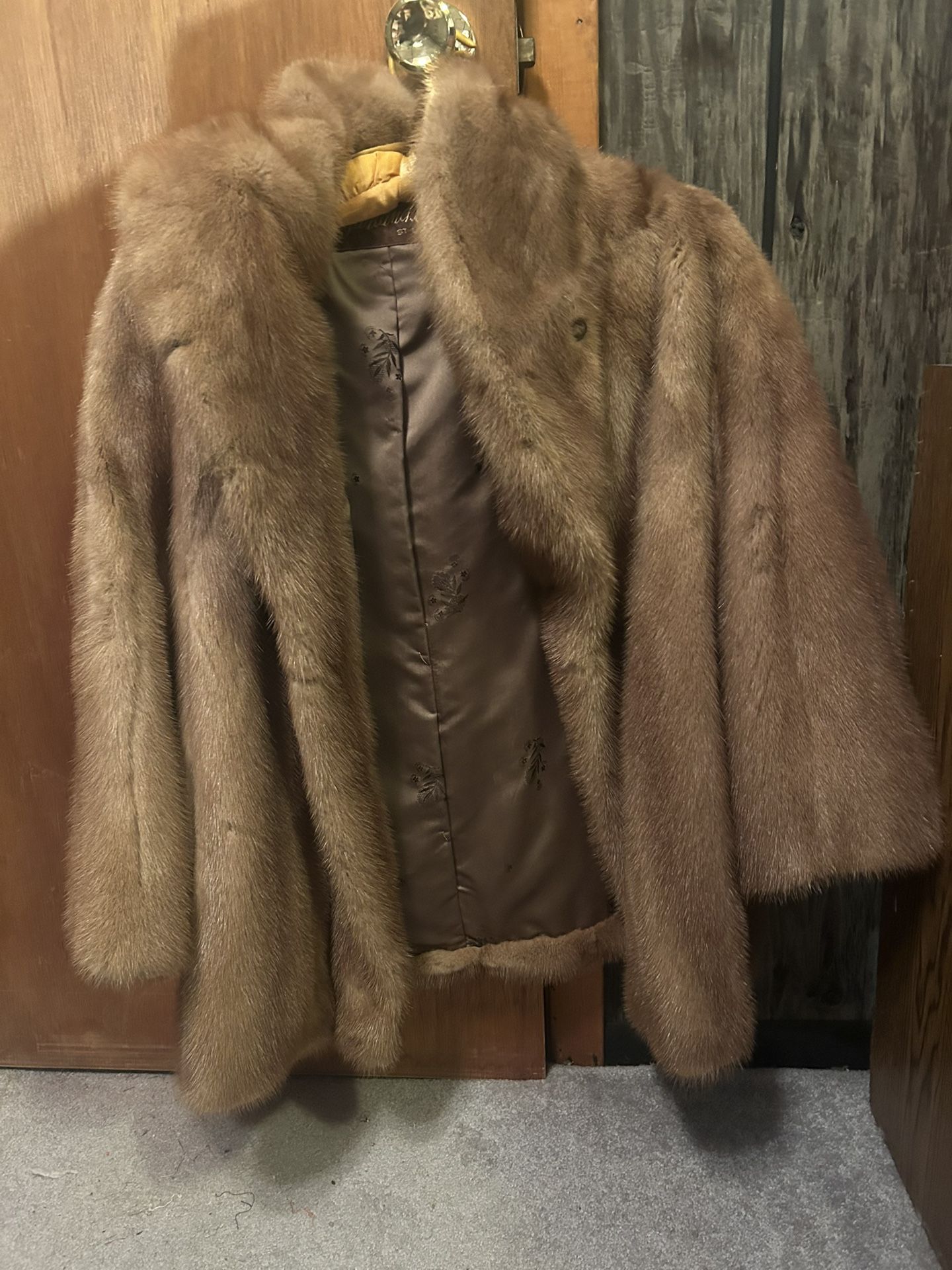 Vintage Light Brown Real Mink Coat