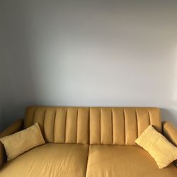 Twin size mustard yellow futon, excellent condition