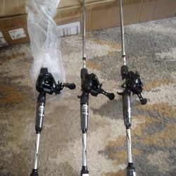 3 Brand New Abu Garcia Baitcast Combos 7ft Medium Heavy