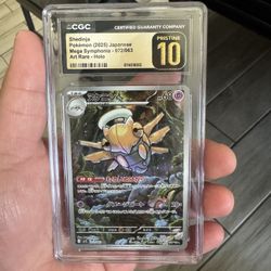 💎 CGC PRISTINE 10 💎 Shedinja Art Rare Holo | JAPANESE Mega Symphonia
