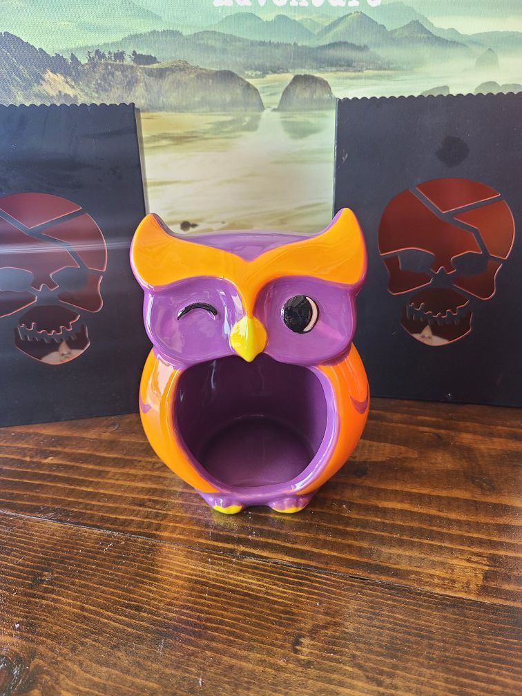 Halloween owl candy dish or sponge holder