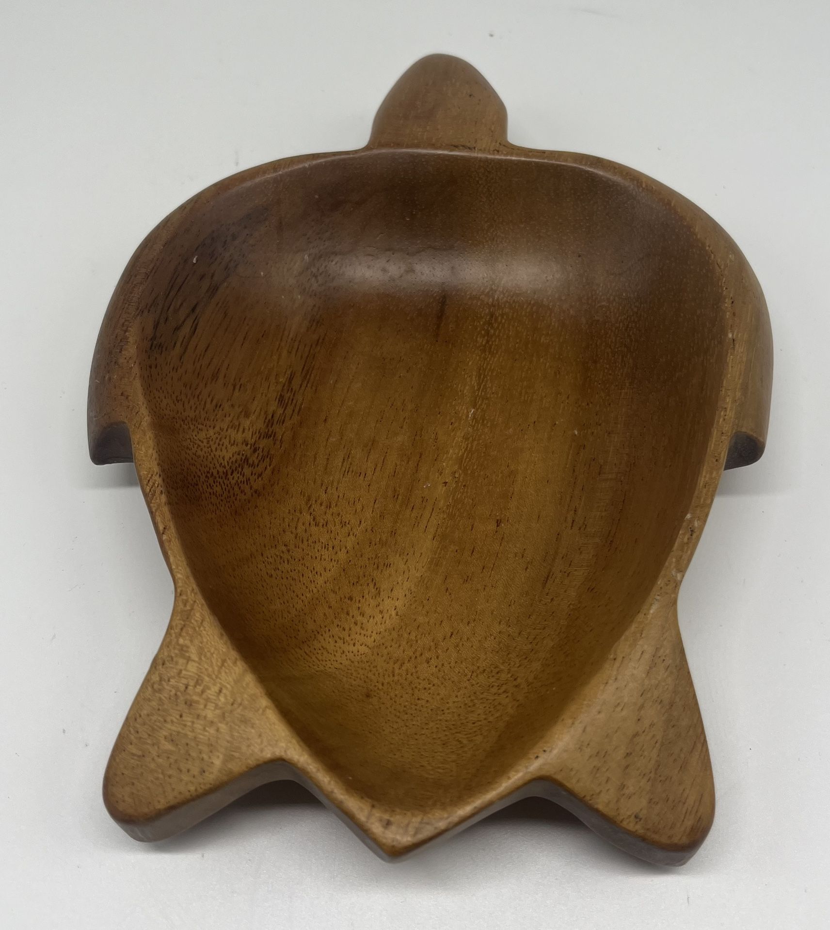Wooden Monkey Pod Carved Sea Turtle Trinket Bowl