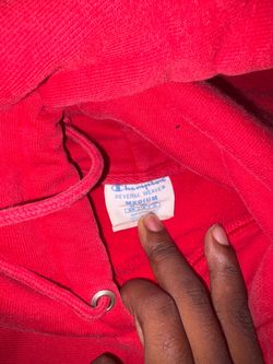Champion Reverse Weave Red Hoodie Medium