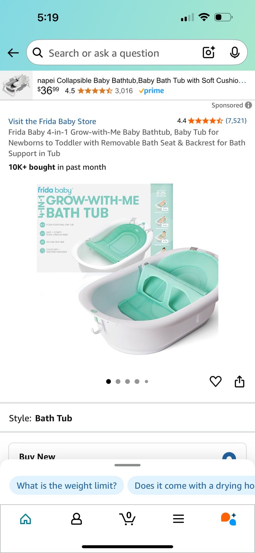 Frida Baby 4-1 Grow With Me Baby Tub