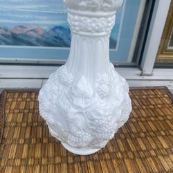 Antique White Milk Glass Flower Vase 