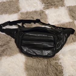 Black waist bag patchwork style