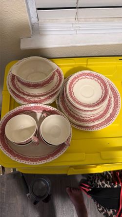 Pink china set