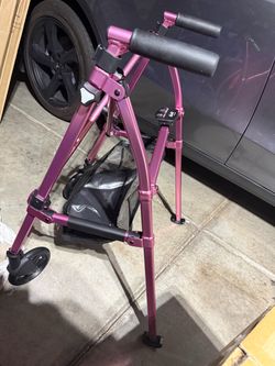 Stander Wonder Walker Plus, Lightweight Folding Mobility Aid for Adults, Seniors, and Elderly, Collapsible Travel EZ Fold-N-Go with Wheels, Glides, & 