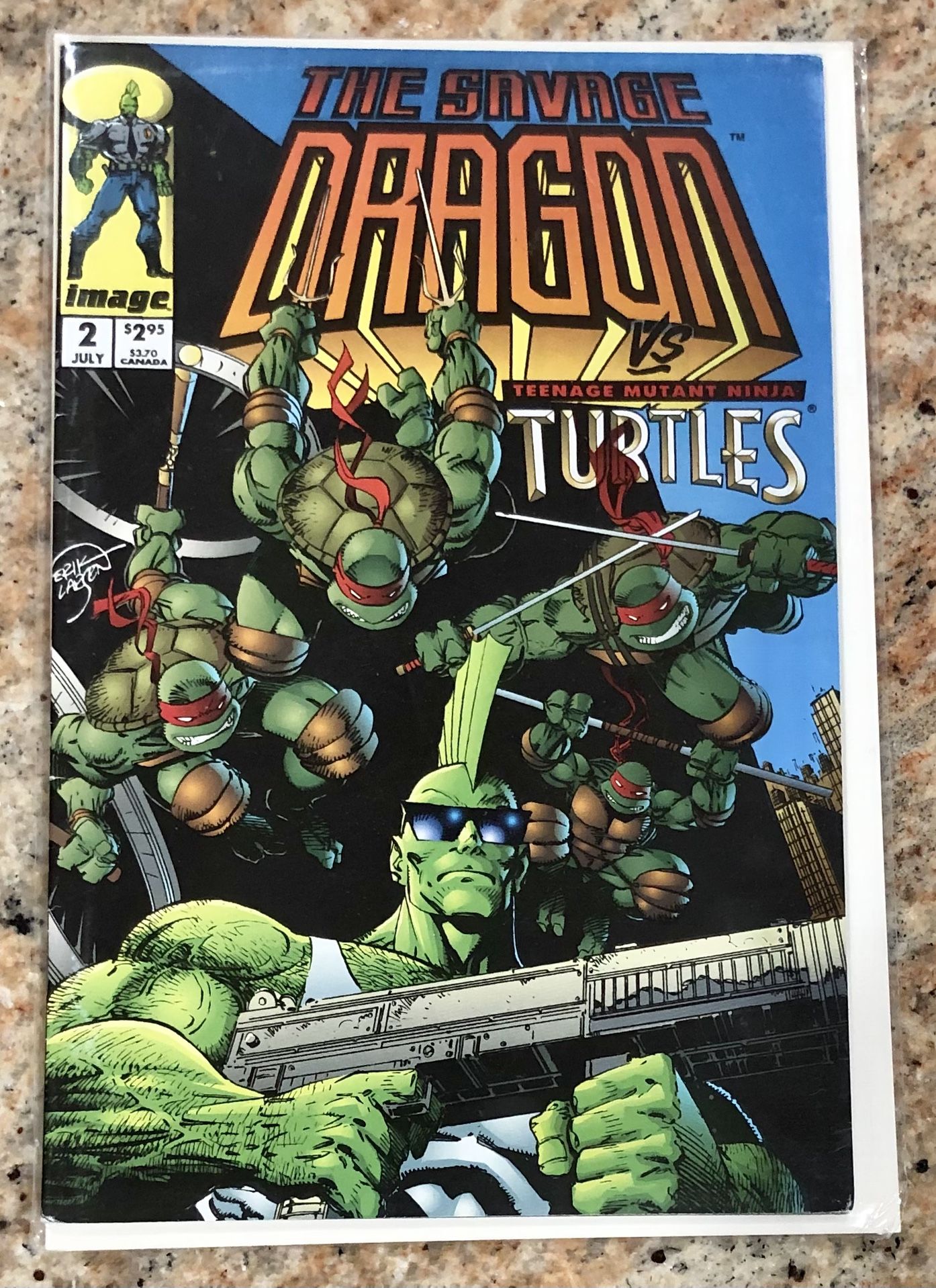 The Savage Dragon vs Teenage Mutant Ninja Turtles (TMNT) #2 - 1993 Image Comics