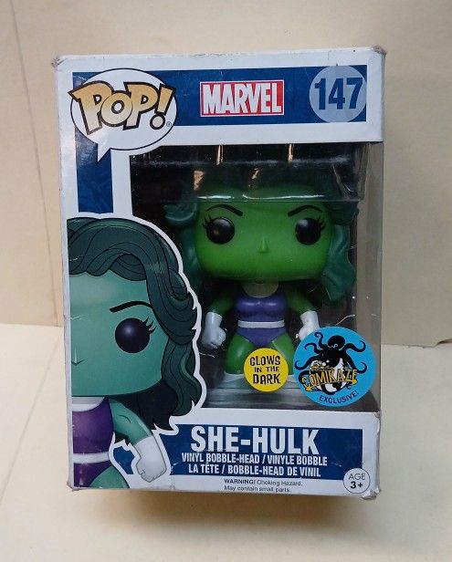 Funko POP Marvel SHE HULK #147 Comikaze Exclusive Glow In Dark