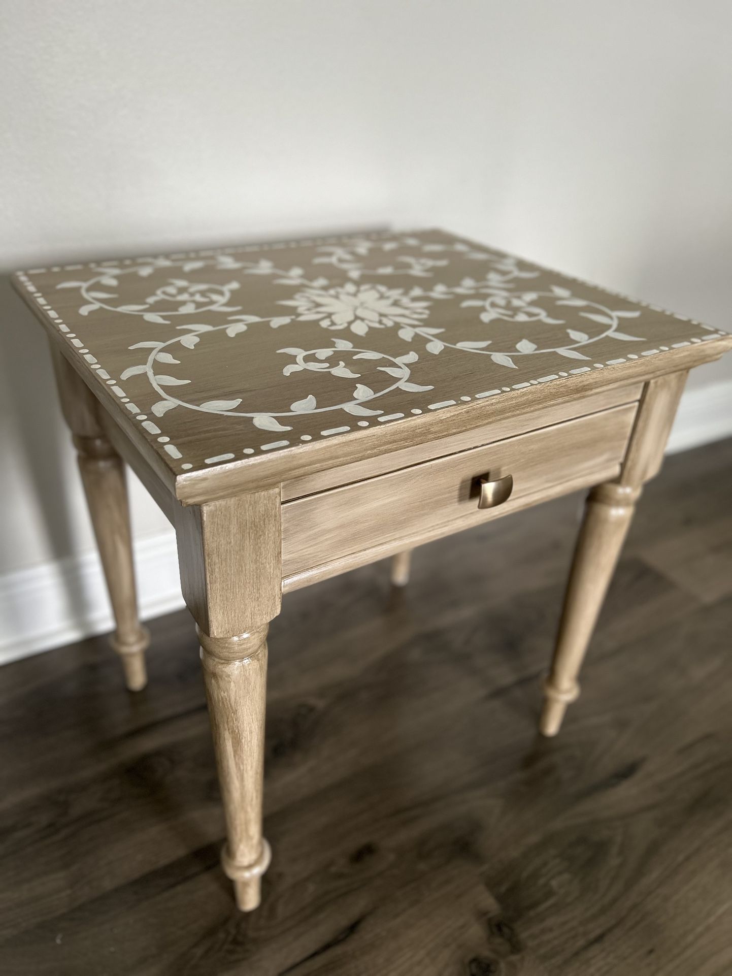 Hand Painted side table/nightstand