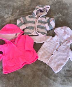 Baby Girl Hoodie Jacket Bundle – 3 Pieces
