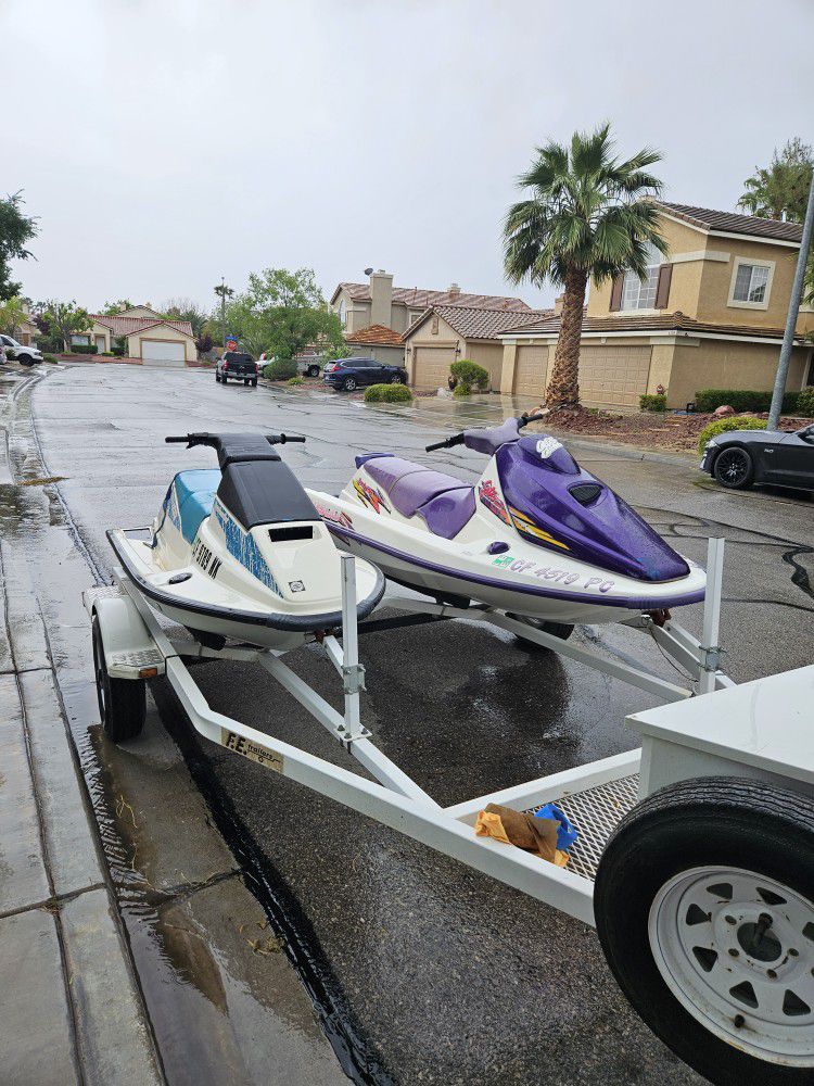 2 Jet Skis and Double Trailer