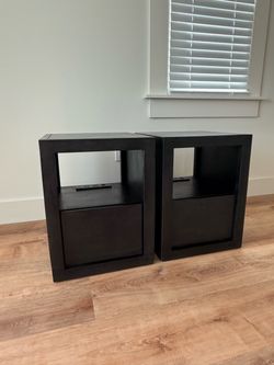 Pottery Barn Cayman Charging Nightstands — Pair + Baskets