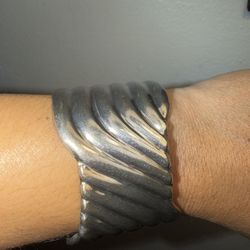 2.3 oz Sterling Solid 950 Taxco Alicia de la Paz Cuff Bracelet