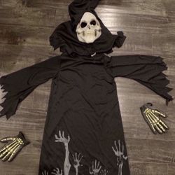 Halloween Kids Grimm Reaper Glow In The Dark Costume 