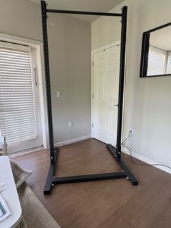 Titan T-3 Tall Squat Stand with pull-up bar and J-hooks.