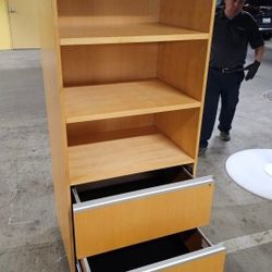 2 drawer Shelf Cabinet Solid Wood