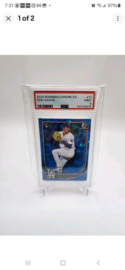 2025 Bowman Chrome Sapphire #12 Roki Sasaki RC PSA 9 Dodgers