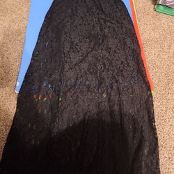 Ladies Black Glory Lace Black Long Skirt Size Small (4-6)-$23.00