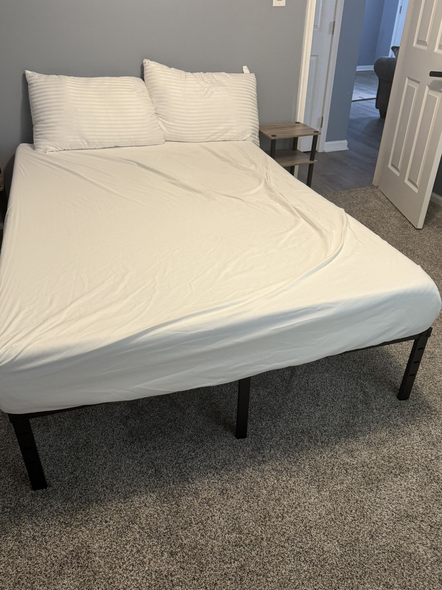 Full Size Mattress And Metal Bed Frame 