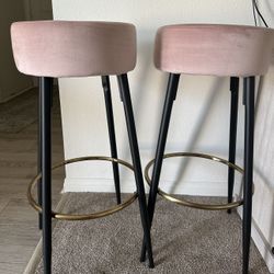 2 Velvet Bar Stools