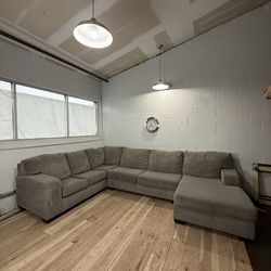 Large Gray Sectional with Chaise