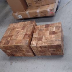 vidaXL Coffee Tables 2 pcs with Block Design Rough Mango Wood-BRWH-B09XHWNTR5