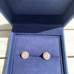 14kt Rose Gold diamond earrings 
