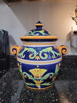 Hand Painted Mezzana Cookie Jar