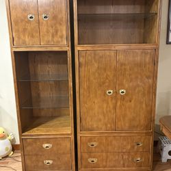 Tall Wood Cabinet Set Or Separate