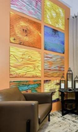 Lot of 8 Original Paintings Graffiti Art Pieces On Chipboard Wood Signed 24 x 24