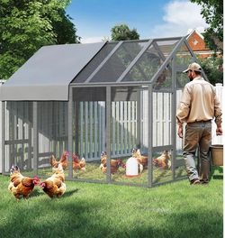 Chicken Coop for10-12 Chickens, Large Wooden Chickens Run, Outdoor Walk in Poultry Cage, NEW